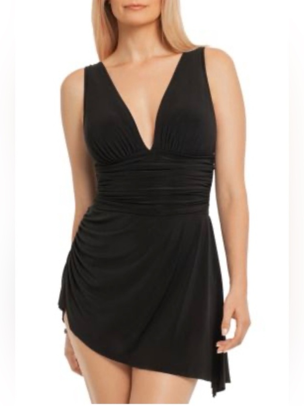 Magicsuit by Miraclesuit Black Celine Shirred One Piece Swimsuit EUC 12 #2673
